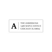Eleganter klassischer Monogramm-Rücksendeadresse Permastempel (Design)