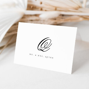 Eleganter klassischer Nachname ErstHochzeit Dankeskarte