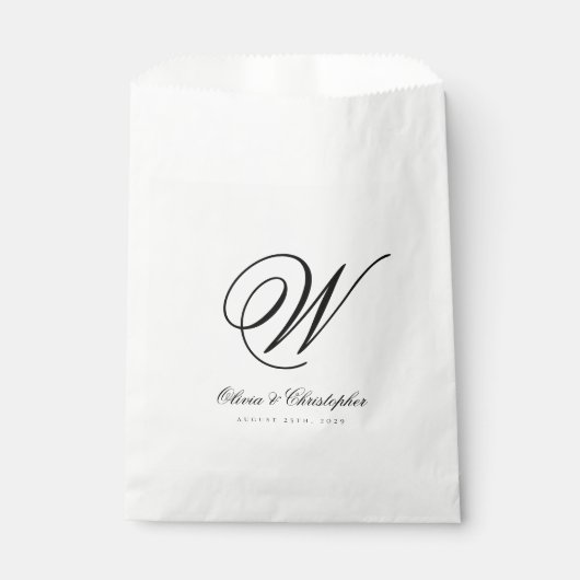 Eleganter klassischer Nachname ErstHochzeit Geschenktütchen (Vorderseite)