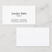 Eleganter klassischer Nostalgischer Look Schlicht  Visitenkarte (Vorne/Hinten)