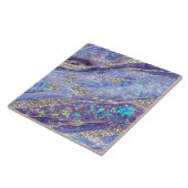 Eleganter klassischer Opal-Marmor Lila Silberner G Fliese (Seite)