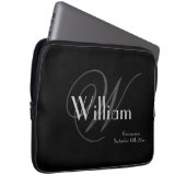 Eleganter klassischer Personalisierter Name+Monogr Laptopschutzhülle (Vorne Rechts)