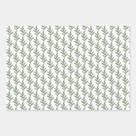 Eleganter klassischer Pine Wreath Weihnachten Geschenkpapier Set (Vorderseite 2)