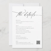 Eleganter klassischer QR-Code für Skripte in einer Einladung (Rückseite)