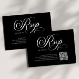 Eleganter klassischer QR Code Hochzeit RSVP-Karte RSVP Karte
