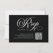 Eleganter klassischer QR Code Hochzeit RSVP-Karte RSVP Karte (Vorderseite)