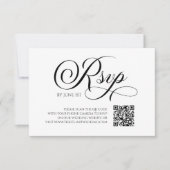 Eleganter klassischer QR Code Hochzeit RSVP-Karte RSVP Karte (Vorderseite)