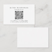 Eleganter klassischer QR Code Hochzeit RSVP-Karte Visitenkarte (Vorne/Hinten)