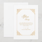 Eleganter Klassischer Rahmen Gold Schriftzug Iftar Einladung (Vorne/Hinten)