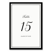 Eleganter klassischer Rahmen Hochzeit Tischnummer (Vorderseite)
