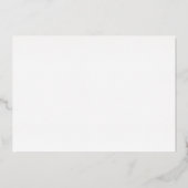 Eleganter klassischer Rahmen Hochzeitsweiß + Gold Folieneinladung (Rückseite)