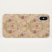 Eleganter klassischer Rokoko mit Blumen und Gold F Case-Mate iPhone Hülle (Rückseite (Horizontal))