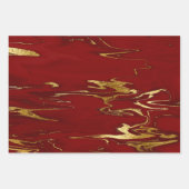 Eleganter klassischer Rot- und Goldmarmor-Look Geschenkpapier Set (Vorderseite 3)
