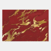Eleganter klassischer Rot- und Goldmarmor-Look Geschenkpapier Set (Vorderseite 2)