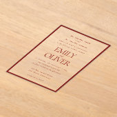 Eleganter Klassischer Roter Rahmen Burgundy Overla Acryleinladungen (Ablage )