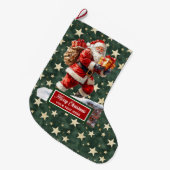 Eleganter klassischer Santa Strumpf Ihr Individuel Großer Weihnachtsstrumpf (Vorderansicht (hängend))