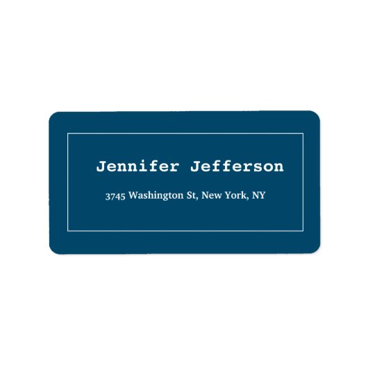 Eleganter klassischer Schlichter Beruflicher Ozean Adressaufkleber (Vorne)