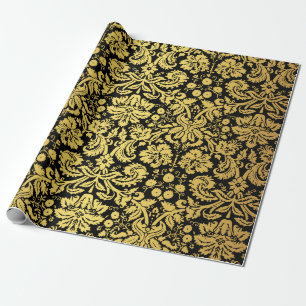 Eleganter klassischer Schwarz-und Goldköniglicher Geschenkpapier