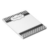 Eleganter klassischer Schwarz-Weiß-Damast Notizblock (angewinkelt)