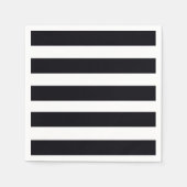 Eleganter klassischer Schwarz/Weiß gestreifter Chi Serviette (Vorderseite)
