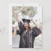 Eleganter klassischer Script-Foto-Abschluss Einladung (Rückseite)