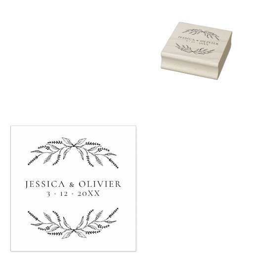 Eleganter klassischer Script-Lavendel-Hochzeit bot Gummistempel (Stempel)