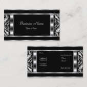 Eleganter, klassischer Silberschwarzer Leopard Visitenkarte (Vorne/Hinten)