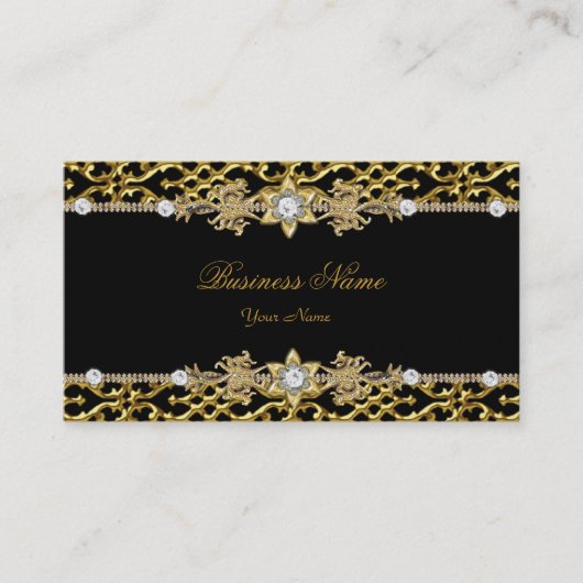 Eleganter klassischer Silver Black Diamond 3 Visitenkarte (Vorderseite)