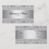 Eleganter klassischer Silver Gray Damask Lace Visitenkarte (Vorne/Hinten)