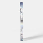 Eleganter klassischer Silver Metal Floral Look Case-Mate iPhone Hülle (Rückseite / Links)