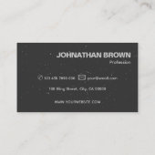 Eleganter klassischer Simple Black Gray Sparkle Gl Visitenkarte (Rückseite)