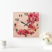 Eleganter klassischer Teeservice Quadratische Wanduhr (Zuhause)