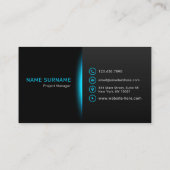 Eleganter klassischer Türkis- und Schwarzer Modern Visitenkarte (Rückseite)