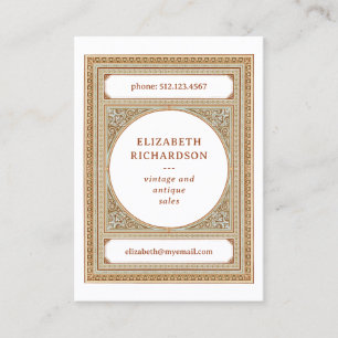 Eleganter klassischer Vintage-Rahmen Weiß Biblioth Visitenkarte