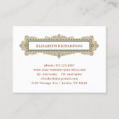 Eleganter klassischer Vintager Frame White Library Visitenkarte (Rückseite)