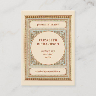 Eleganter klassischer Vintager Rahmen   Bibliothek Visitenkarte