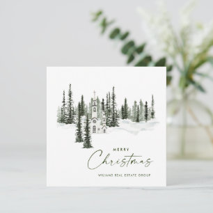 Eleganter klassischer Weihnachts-Winterwald Corpor Feiertagskarte