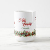 Eleganter klassischer Weihnachtskranz Kaffeetasse (Mittel)