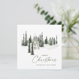 Eleganter klassischer Weihnachtswald Corporate Feiertagskarte