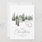 Eleganter klassischer Weihnachtswald Feiertagskarte (Vorderseite)