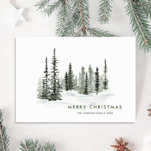 Eleganter klassischer Weihnachtswald Feiertagskarte