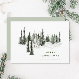 Eleganter klassischer Weihnachtswald Feiertagskarte