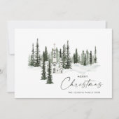 Eleganter klassischer Weihnachtswald Feiertagskarte (Vorderseite)