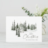 Eleganter klassischer Weihnachtswald Feiertagskarte (Stehend Vorderseite)