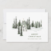 Eleganter klassischer Weihnachtswald Feiertagskarte (Vorderseite)