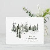 Eleganter klassischer Weihnachtswald Feiertagskarte (Stehend Vorderseite)