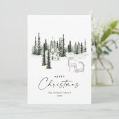 Eleganter klassischer Weihnachtswald Feiertagskarte (Stehend Vorderseite)