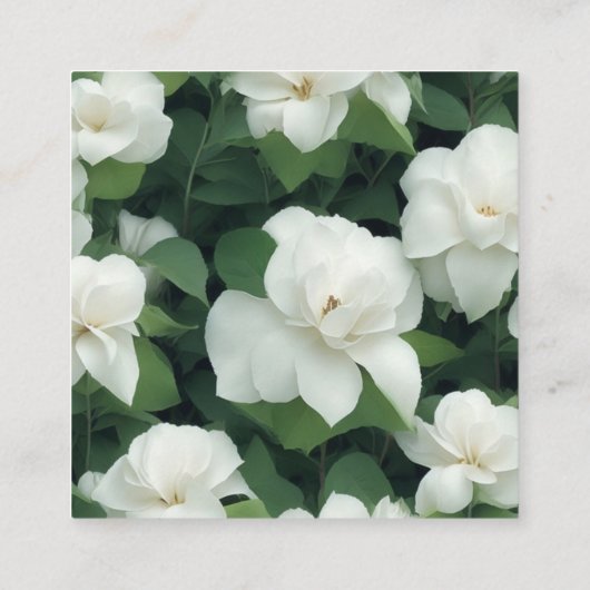 Eleganter klassischer weißer Blumenkode QR-Code Begleitkarte (Rückseite)