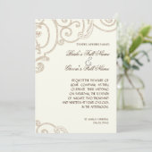 Eleganter Klassischer Weißer Orchid Minimalistisch Einladung (Stehend Vorderseite)