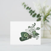 Eleganter Kleeblatt Hat Postkarte (Stehend Vorderseite)